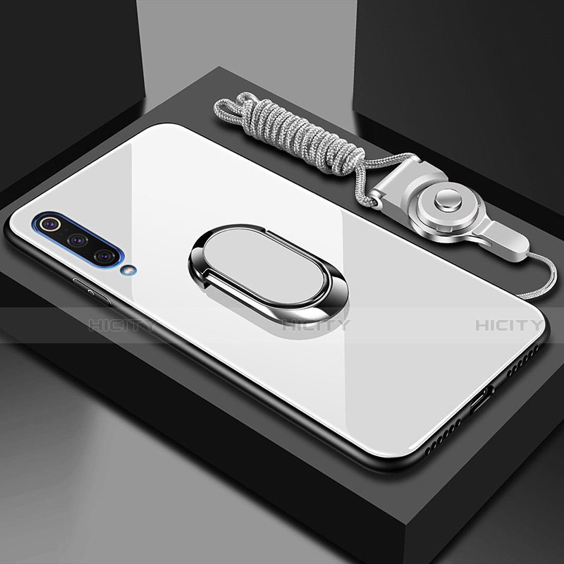 Silikon Schutzhülle Rahmen Tasche Hülle Spiegel mit Magnetisch Fingerring Ständer für Xiaomi Mi A3 groß