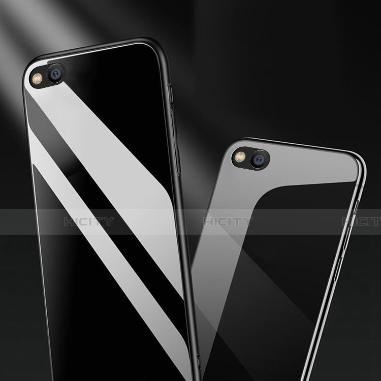 Silikon Schutzhülle Rahmen Tasche Hülle Spiegel mit Magnetisch Fingerring Ständer für Xiaomi Redmi Go groß