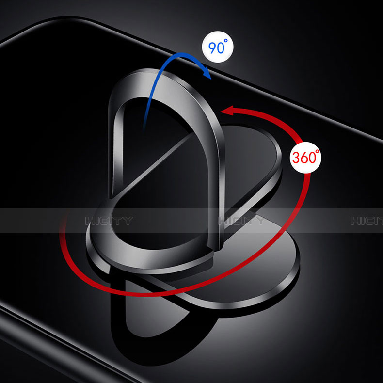 Silikon Schutzhülle Rahmen Tasche Hülle Spiegel mit Magnetisch Fingerring Ständer T01 für Apple iPhone 11 Pro
