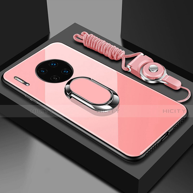 Silikon Schutzhülle Rahmen Tasche Hülle Spiegel mit Magnetisch Fingerring Ständer T01 für Huawei Mate 30 5G