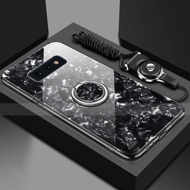 Silikon Schutzhülle Rahmen Tasche Hülle Spiegel mit Magnetisch Fingerring Ständer T01 für Samsung Galaxy S10e