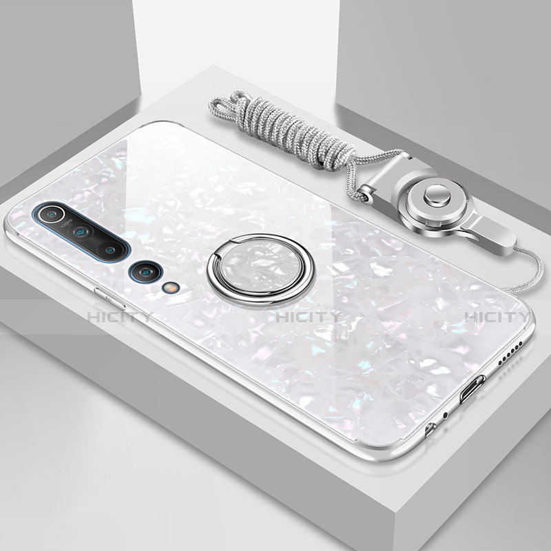 Silikon Schutzhülle Rahmen Tasche Hülle Spiegel mit Magnetisch Fingerring Ständer T01 für Xiaomi Mi 10