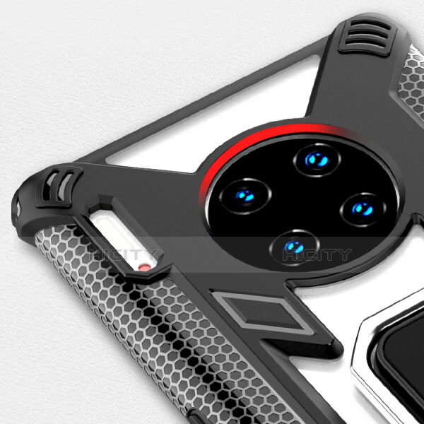 Silikon Schutzhülle Rahmen Tasche Hülle Spiegel mit Magnetisch Fingerring Ständer T02 für Huawei Mate 30 Pro