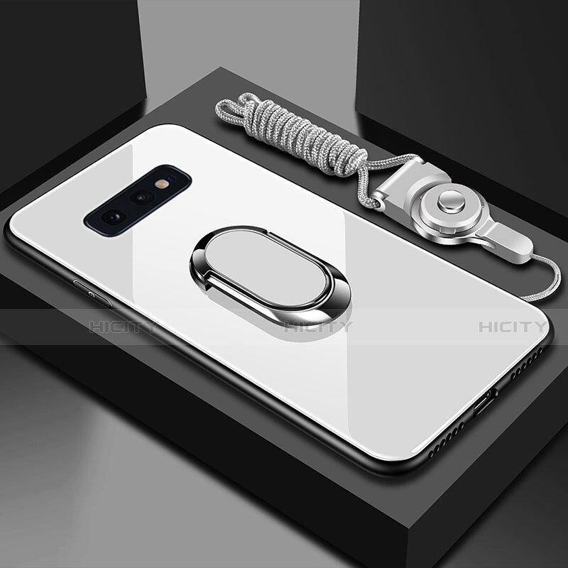 Silikon Schutzhülle Rahmen Tasche Hülle Spiegel mit Magnetisch Fingerring Ständer T02 für Samsung Galaxy S10e