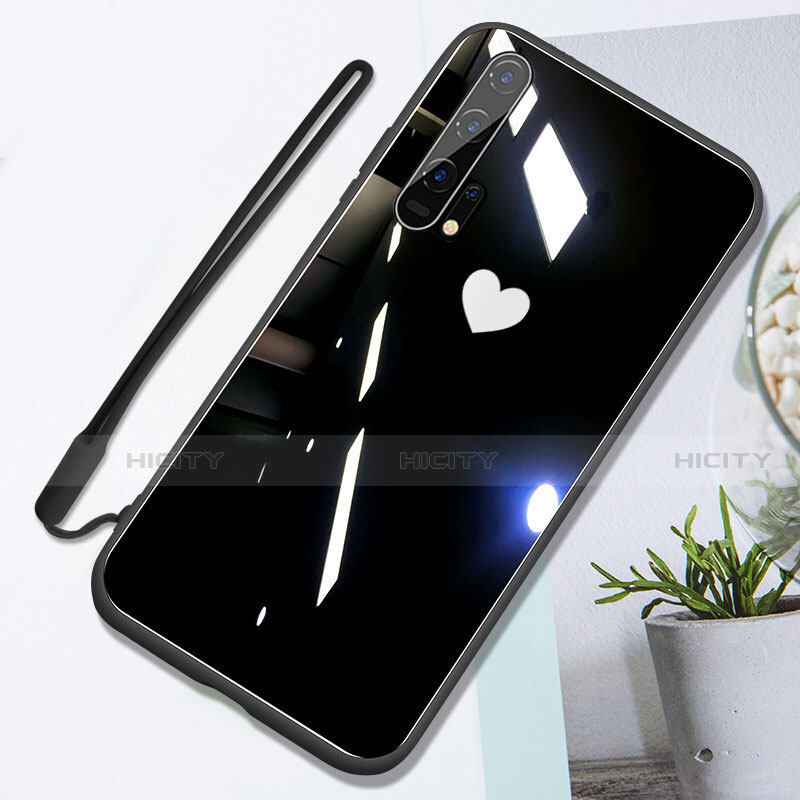 Silikon Schutzhülle Rahmen Tasche Hülle Spiegel T01 für Huawei Honor 20 Pro Schwarz Plus