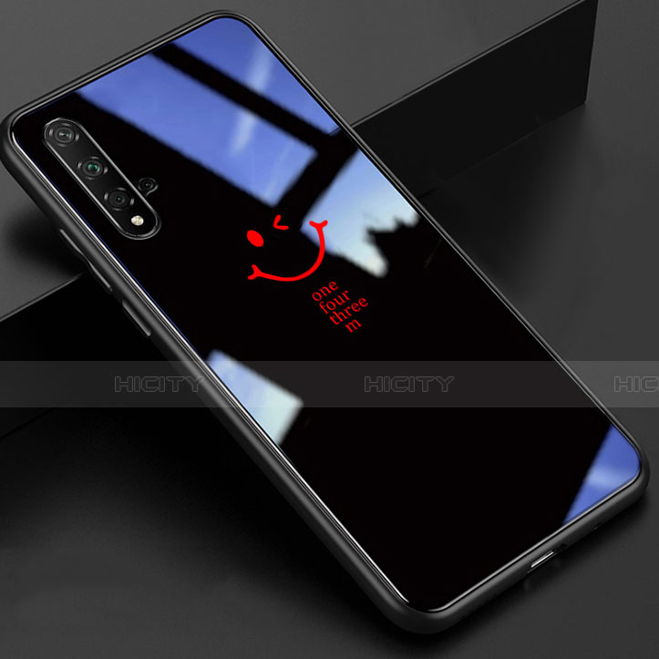 Silikon Schutzhülle Rahmen Tasche Hülle Spiegel T01 für Huawei Honor 20S Schwarz Plus