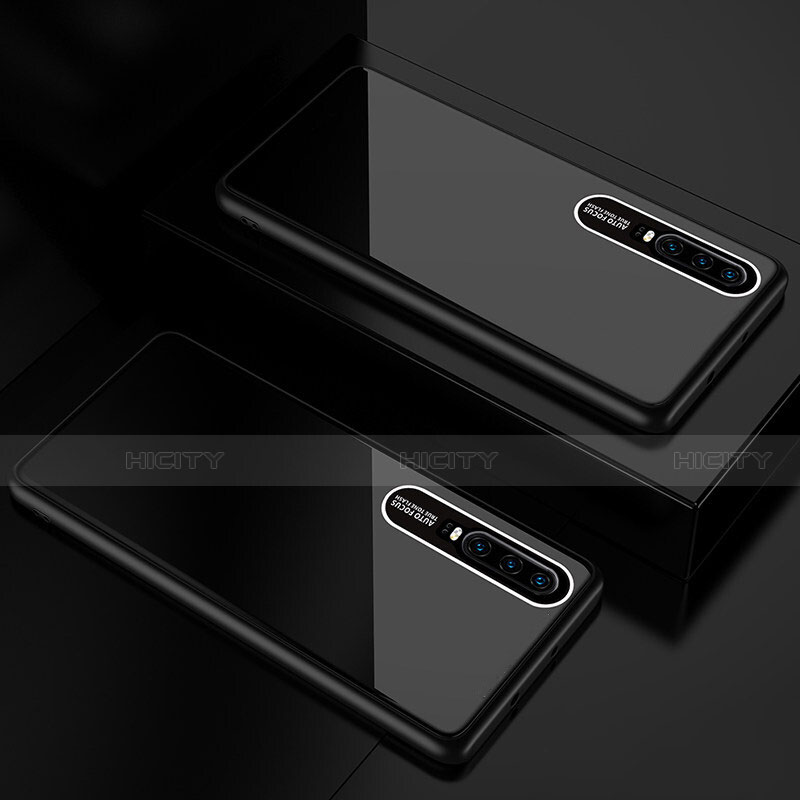 Silikon Schutzhülle Rahmen Tasche Hülle Spiegel T01 für Huawei P30 Schwarz Plus