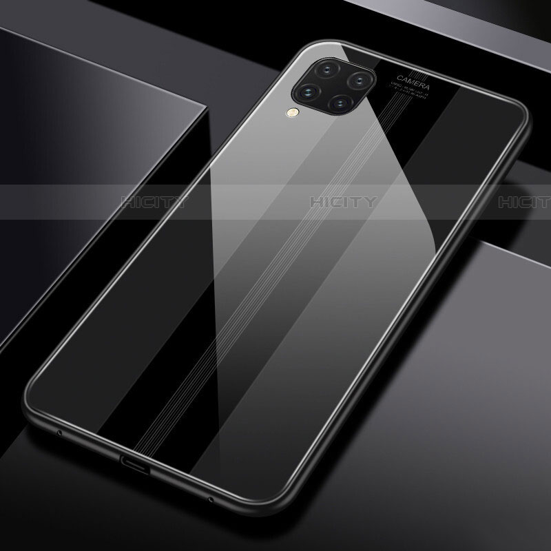 Silikon Schutzhülle Rahmen Tasche Hülle Spiegel T01 für Huawei P40 Lite Schwarz