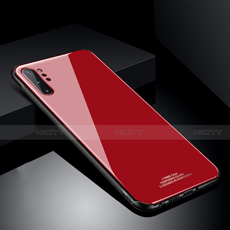 Silikon Schutzhülle Rahmen Tasche Hülle Spiegel T01 für Samsung Galaxy Note 10 Plus Rot Plus
