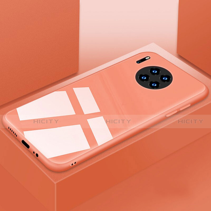 Silikon Schutzhülle Rahmen Tasche Hülle Spiegel T03 für Huawei Mate 30 Pro Orange Plus