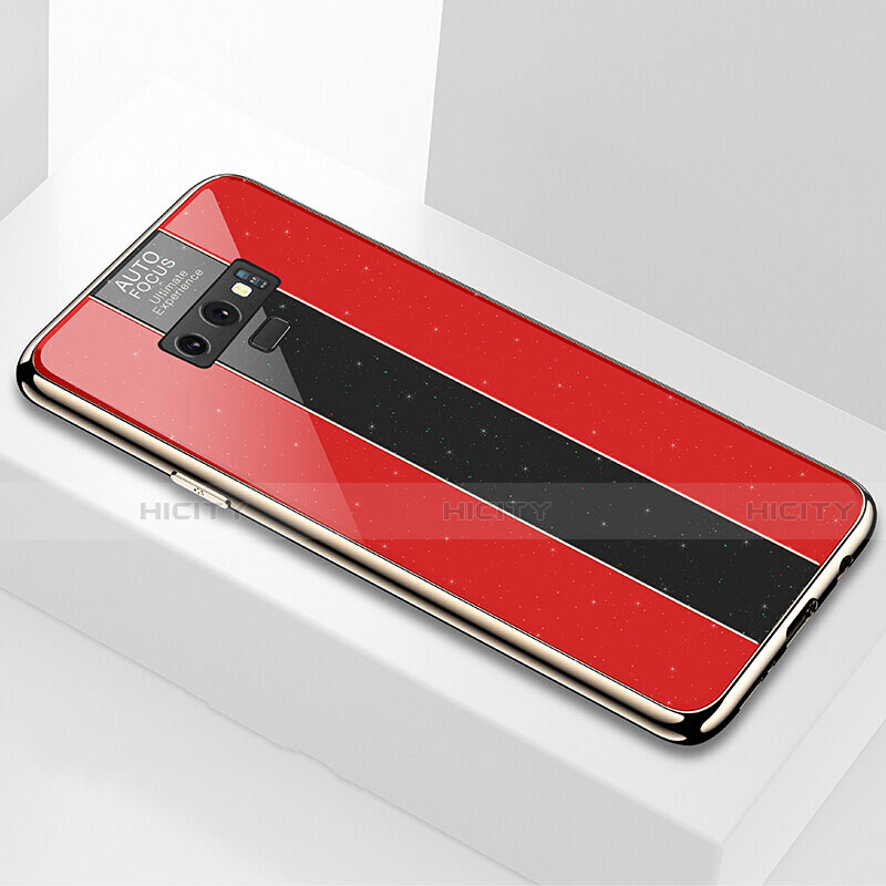Silikon Schutzhülle Rahmen Tasche Hülle Spiegel T03 für Samsung Galaxy Note 9 Rot Plus