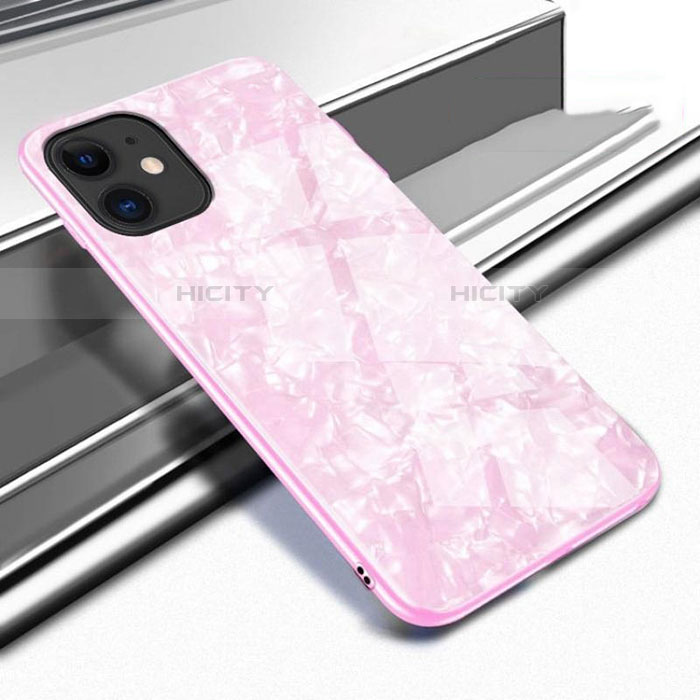 Silikon Schutzhülle Rahmen Tasche Hülle Spiegel T04 für Apple iPhone 11 Rosa Plus