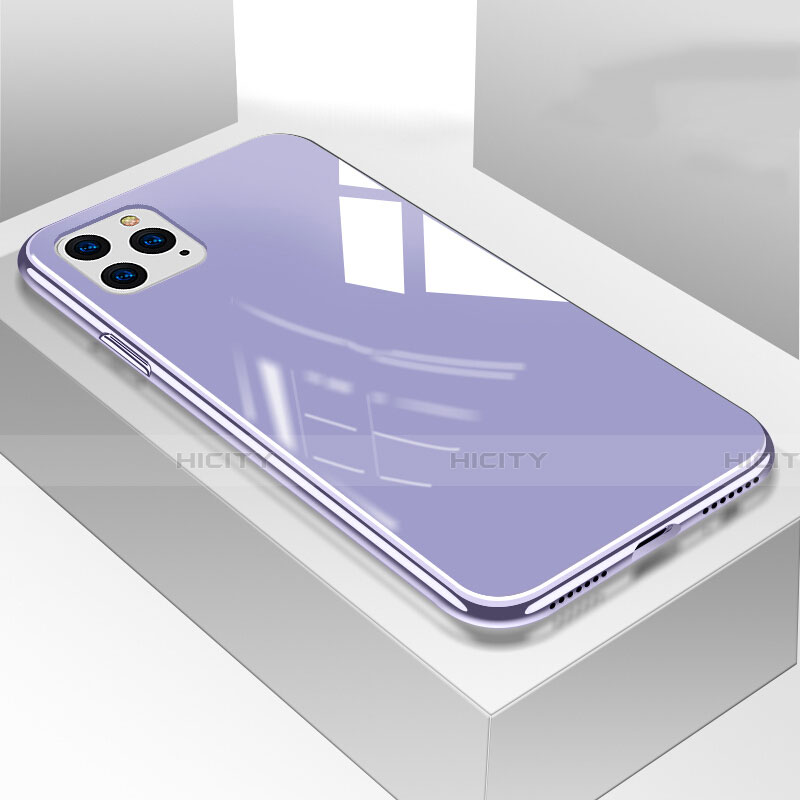 Silikon Schutzhülle Rahmen Tasche Hülle Spiegel T05 für Apple iPhone 11 Pro Violett Plus