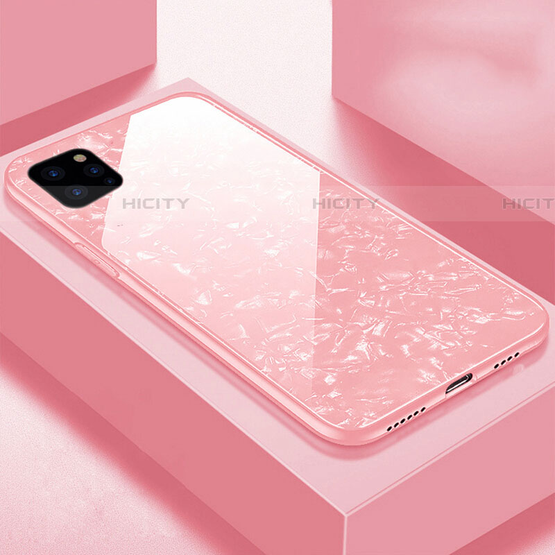 Silikon Schutzhülle Rahmen Tasche Hülle Spiegel T06 für Apple iPhone 11 Pro Max Rosa Plus