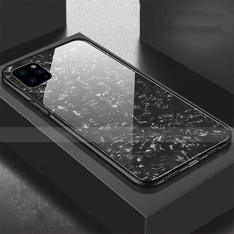 Silikon Schutzhülle Rahmen Tasche Hülle Spiegel T06 für Apple iPhone 11 Pro Schwarz Plus