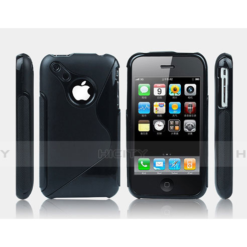 Silikon Schutzhülle S-Line Hülle Durchsichtig Transparent für Apple iPhone 3G 3GS Schwarz Plus