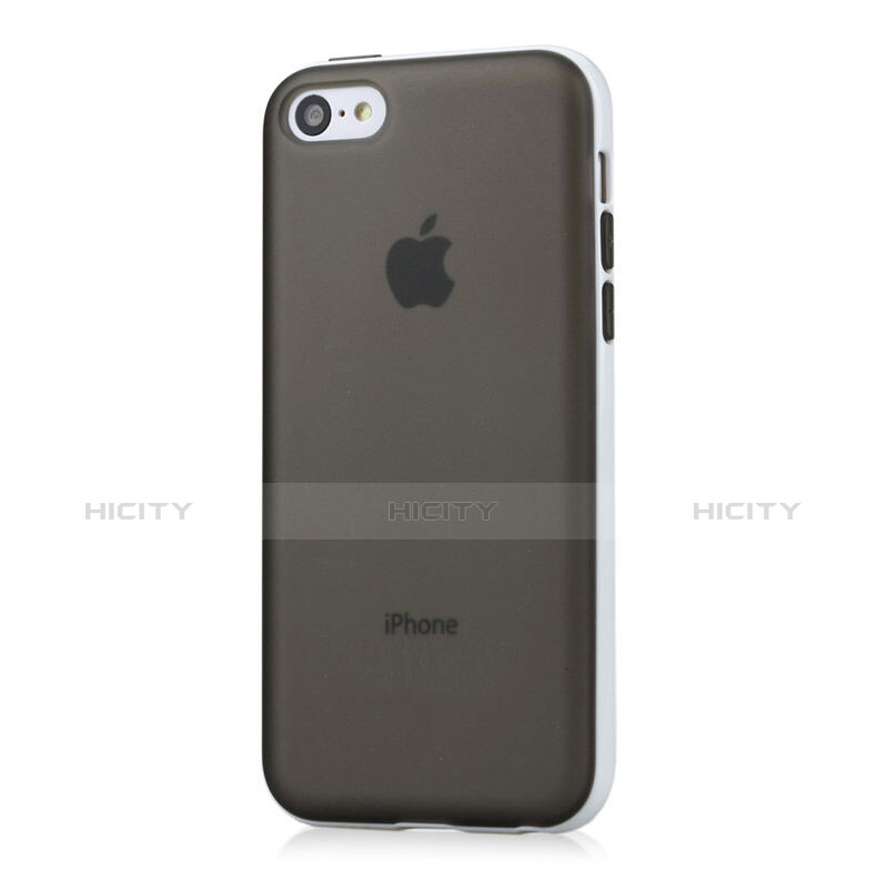 Silikon Schutzhülle Transparent Tasche Matt für Apple iPhone 5C Grau groß