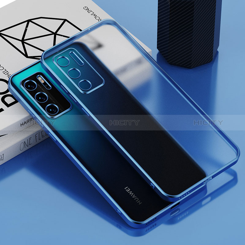 Silikon Schutzhülle Ultra Dünn Flexible Tasche Durchsichtig Transparent AN1 für Huawei P40 Blau Plus