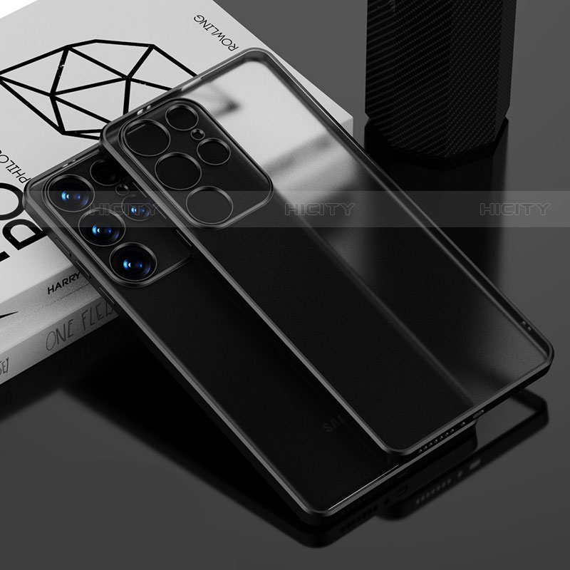 Silikon Schutzhülle Ultra Dünn Flexible Tasche Durchsichtig Transparent C02 für Samsung Galaxy S21 Ultra 5G Schwarz Plus