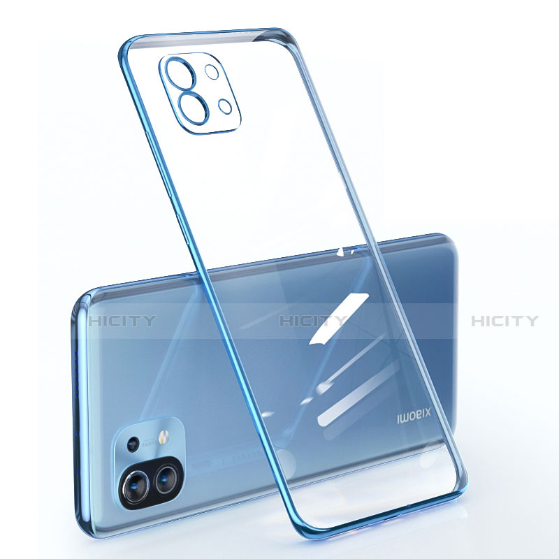 Silikon Schutzhülle Ultra Dünn Flexible Tasche Durchsichtig Transparent für Xiaomi Mi 11 5G Blau Plus