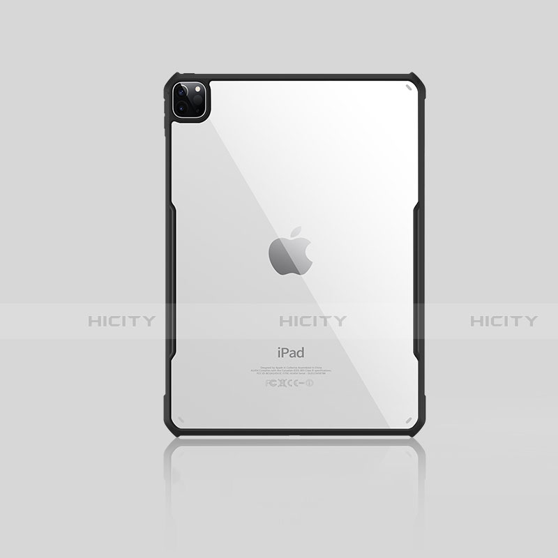 Silikon Schutzhülle Ultra Dünn Flexible Tasche Durchsichtig Transparent H01 für Apple iPad Pro 12.9 (2020) Schwarz Plus