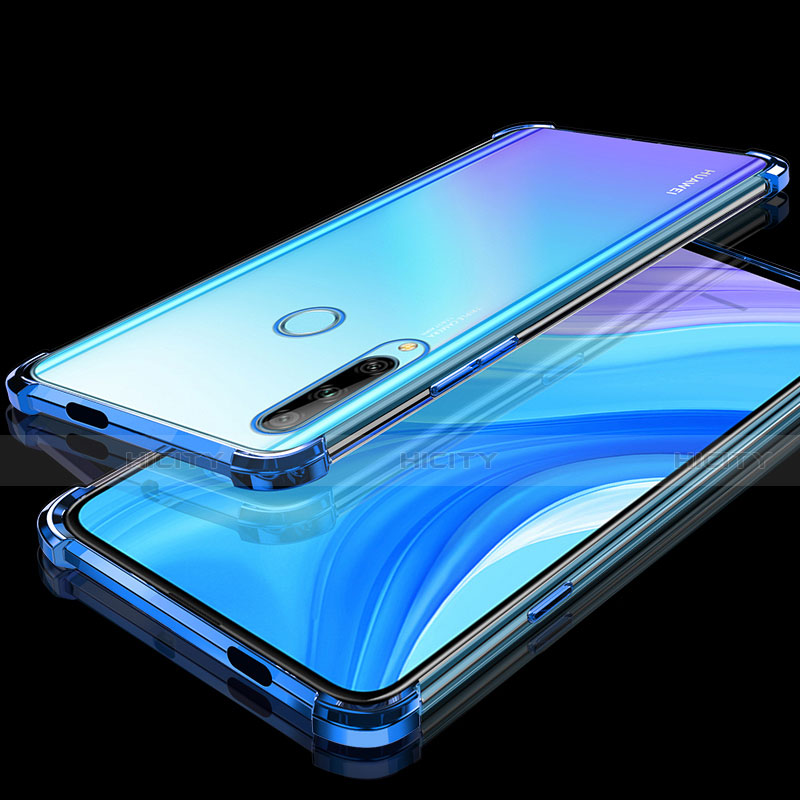 Silikon Schutzhülle Ultra Dünn Flexible Tasche Durchsichtig Transparent H01 für Huawei Enjoy 10 Plus Blau