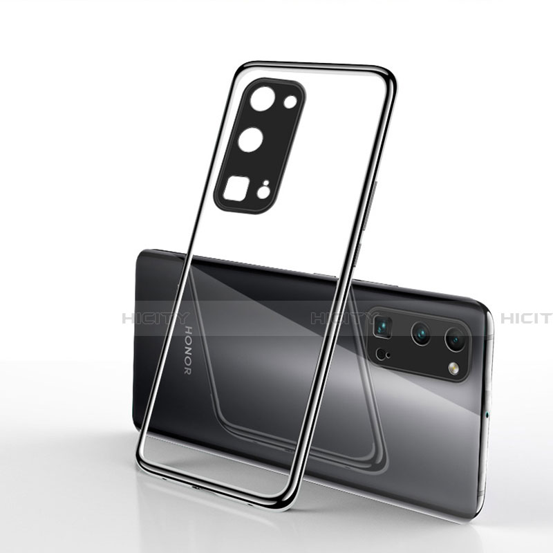 Silikon Schutzhülle Ultra Dünn Flexible Tasche Durchsichtig Transparent H01 für Huawei Honor 30 Pro+ Plus Schwarz Plus