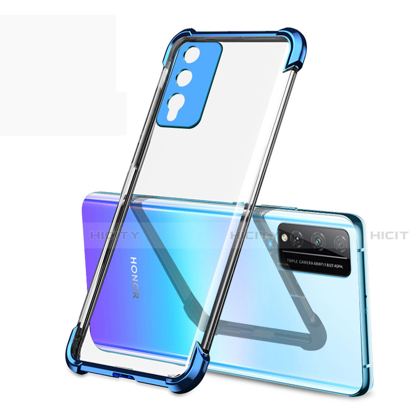 Silikon Schutzhülle Ultra Dünn Flexible Tasche Durchsichtig Transparent H01 für Huawei Honor Play4T Pro Blau Plus