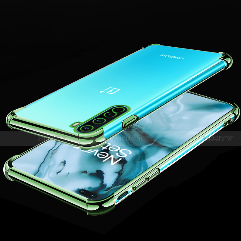 Silikon Schutzhülle Ultra Dünn Flexible Tasche Durchsichtig Transparent H01 für OnePlus Nord Grün