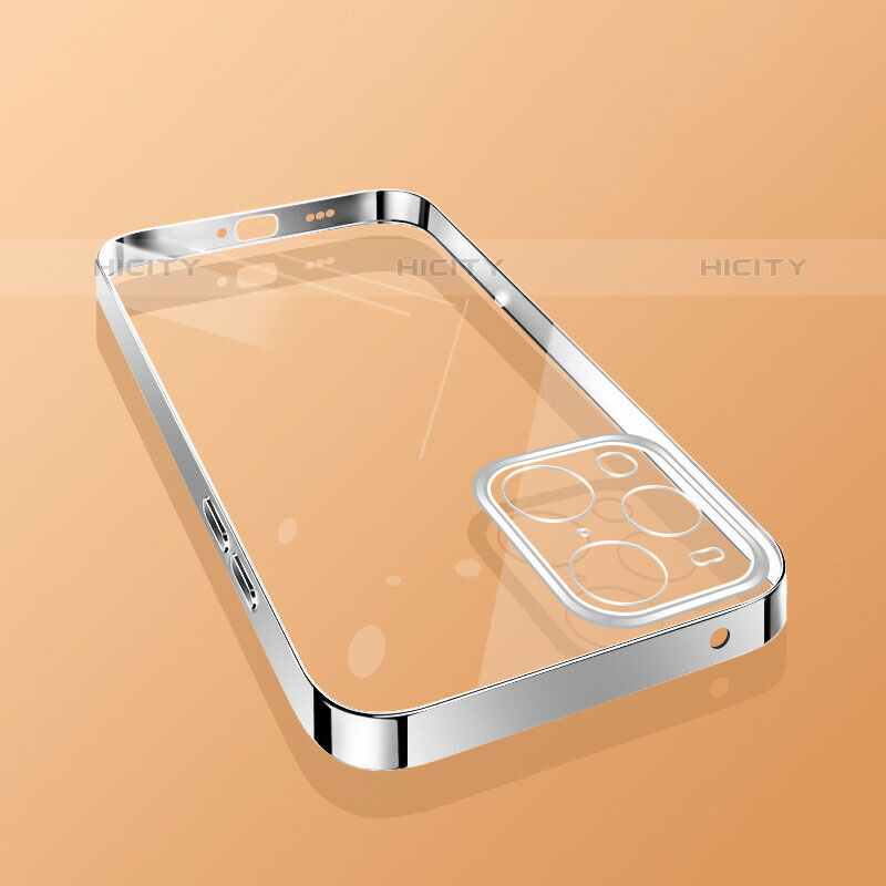 Silikon Schutzhülle Ultra Dünn Flexible Tasche Durchsichtig Transparent H01 für Oppo Find X3 Pro 5G Silber