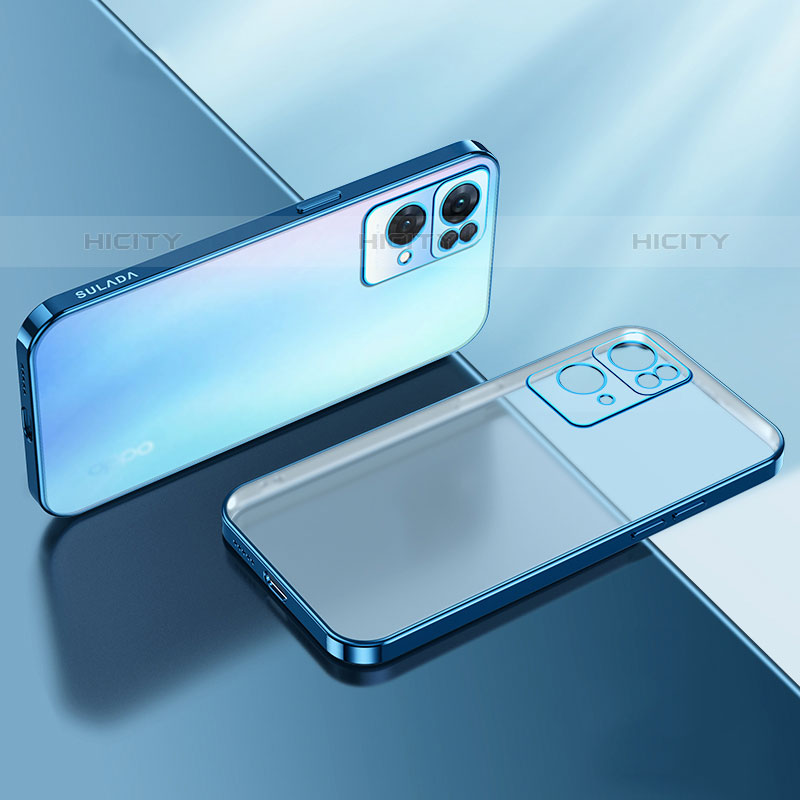 Silikon Schutzhülle Ultra Dünn Flexible Tasche Durchsichtig Transparent H01 für Oppo Reno7 Pro 5G Blau