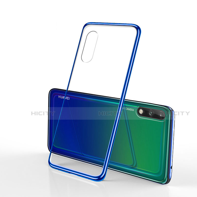 Silikon Schutzhülle Ultra Dünn Flexible Tasche Durchsichtig Transparent H02 für Huawei Enjoy 10 Blau