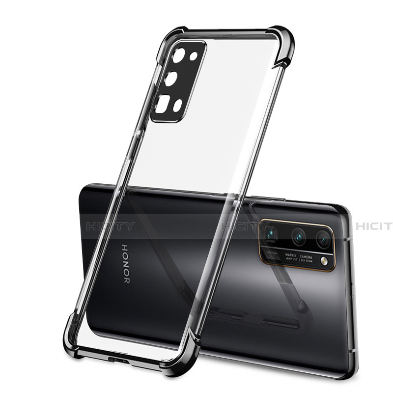 Silikon Schutzhülle Ultra Dünn Flexible Tasche Durchsichtig Transparent H02 für Huawei Honor 30 Pro Schwarz