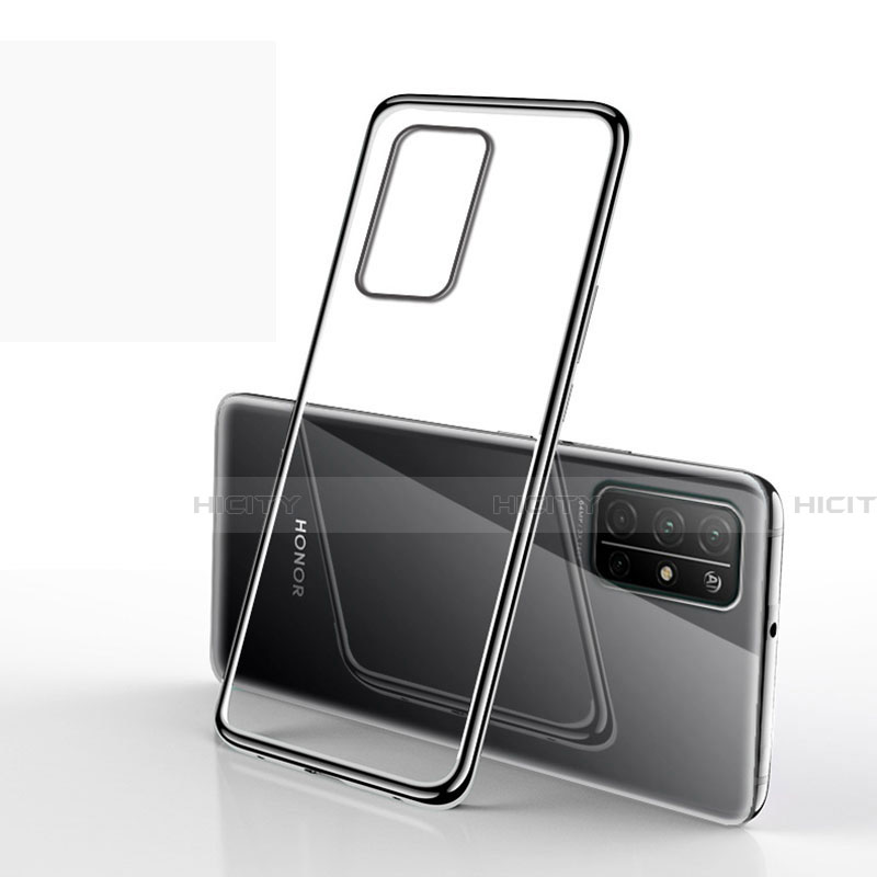 Silikon Schutzhülle Ultra Dünn Flexible Tasche Durchsichtig Transparent H02 für Huawei Honor 30S Schwarz Plus