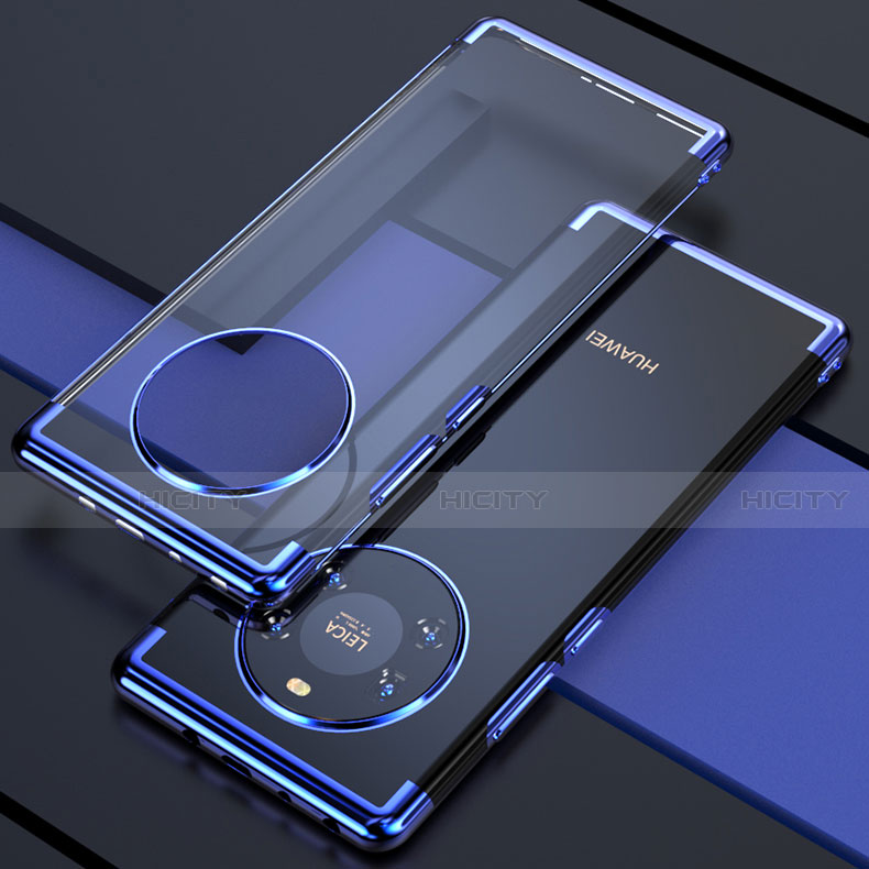 Silikon Schutzhülle Ultra Dünn Flexible Tasche Durchsichtig Transparent H02 für Huawei Mate 40E 5G Blau