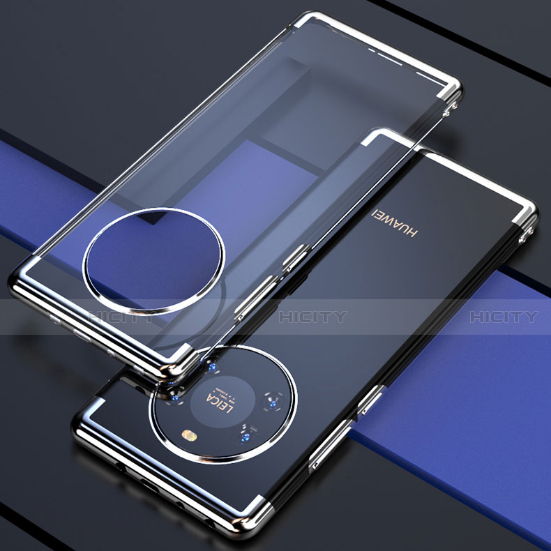 Silikon Schutzhülle Ultra Dünn Flexible Tasche Durchsichtig Transparent H02 für Huawei Mate 40E 5G Silber