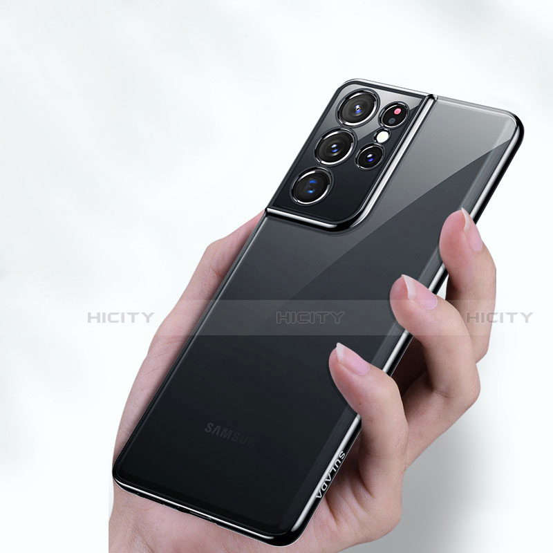 Silikon Schutzhülle Ultra Dünn Flexible Tasche Durchsichtig Transparent H02 für Samsung Galaxy S21 Ultra 5G