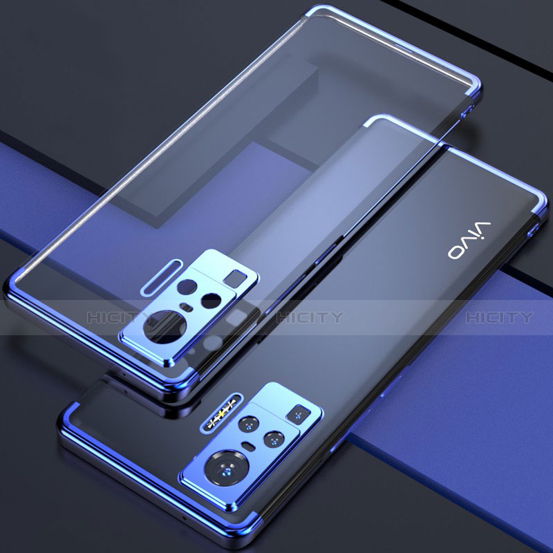 Silikon Schutzhülle Ultra Dünn Flexible Tasche Durchsichtig Transparent H02 für Vivo X51 5G Blau