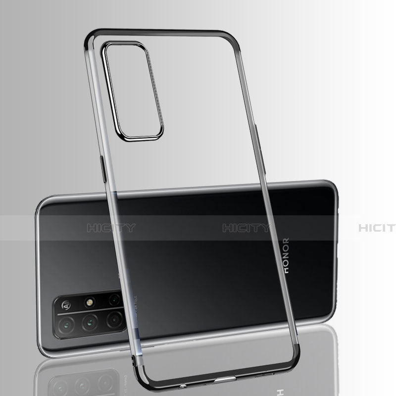Silikon Schutzhülle Ultra Dünn Flexible Tasche Durchsichtig Transparent H03 für Huawei Honor 30S Schwarz Plus