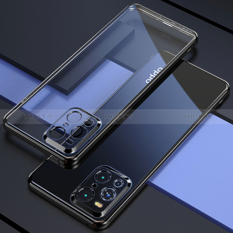 Silikon Schutzhülle Ultra Dünn Flexible Tasche Durchsichtig Transparent H03 für Oppo Find X3 5G Schwarz