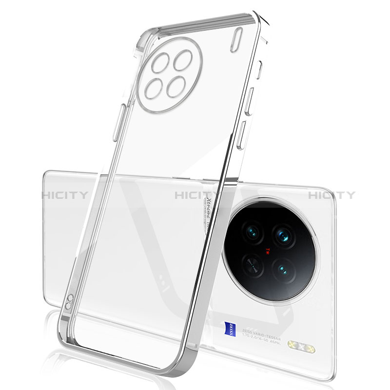 Silikon Schutzhülle Ultra Dünn Flexible Tasche Durchsichtig Transparent H03  für Vivo X90 Pro+ Plus 5G Silber