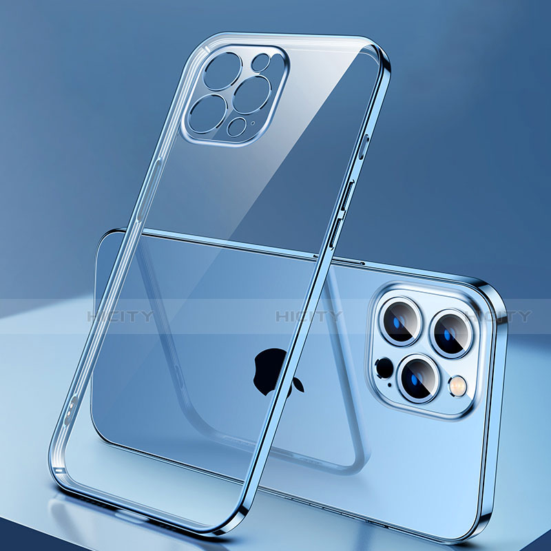 Silikon Schutzhülle Ultra Dünn Flexible Tasche Durchsichtig Transparent H04 für Apple iPhone 13 Pro Blau