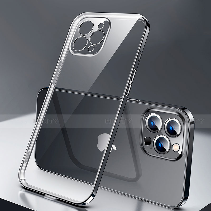 Silikon Schutzhülle Ultra Dünn Flexible Tasche Durchsichtig Transparent H04 für Apple iPhone 14 Pro Max Schwarz