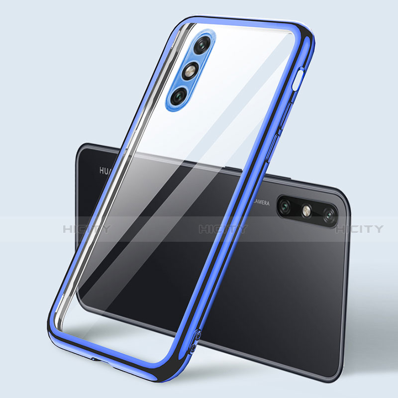Silikon Schutzhülle Ultra Dünn Flexible Tasche Durchsichtig Transparent H04 für Huawei Enjoy 10e Blau