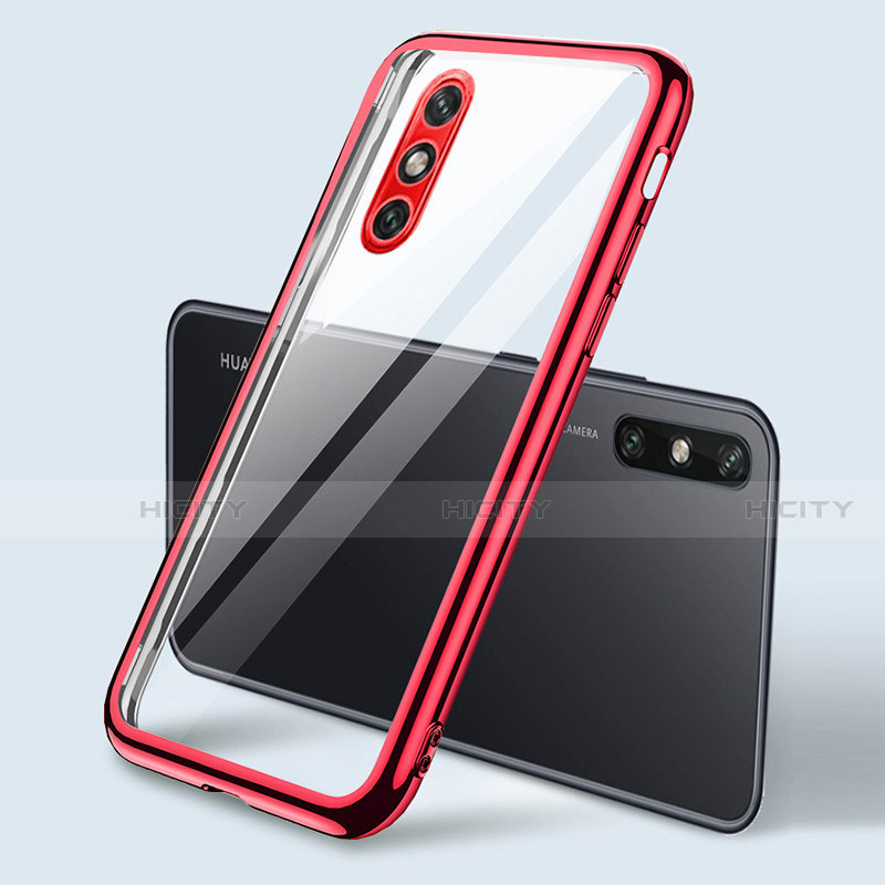 Silikon Schutzhülle Ultra Dünn Flexible Tasche Durchsichtig Transparent H04 für Huawei Enjoy 10e Rot Plus