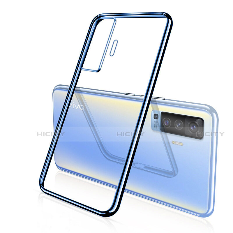 Silikon Schutzhülle Ultra Dünn Flexible Tasche Durchsichtig Transparent H04 für Vivo X50 5G Blau