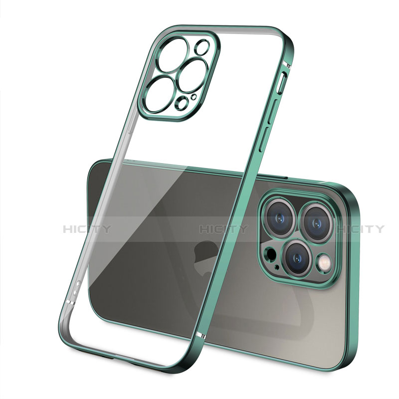 Silikon Schutzhülle Ultra Dünn Flexible Tasche Durchsichtig Transparent H05 für Apple iPhone 13 Pro Max Grün