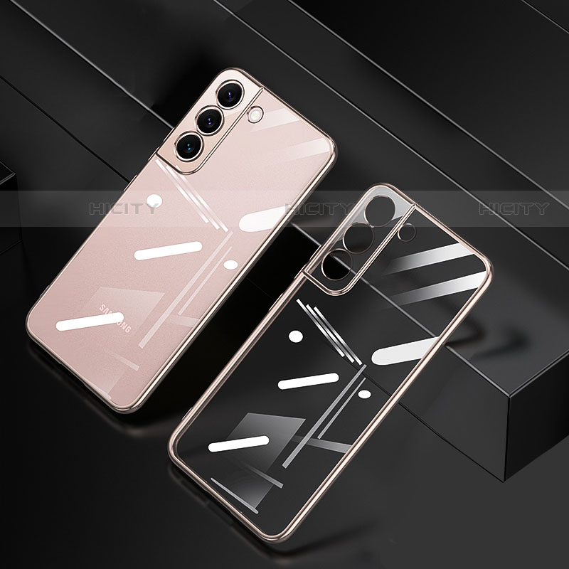 Silikon Schutzhülle Ultra Dünn Flexible Tasche Durchsichtig Transparent H06 für Samsung Galaxy S23 Plus 5G Rosegold Plus