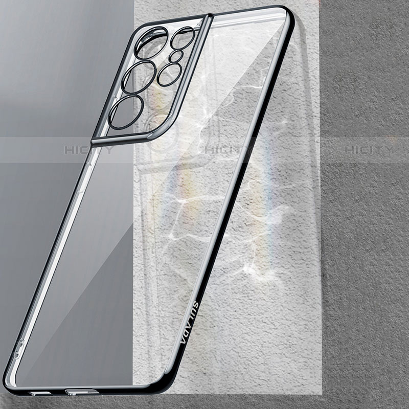 Silikon Schutzhülle Ultra Dünn Flexible Tasche Durchsichtig Transparent H08 für Samsung Galaxy S21 Ultra 5G