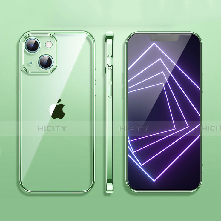 Silikon Schutzhülle Ultra Dünn Flexible Tasche Durchsichtig Transparent H09 für Apple iPhone 14 Grün Plus